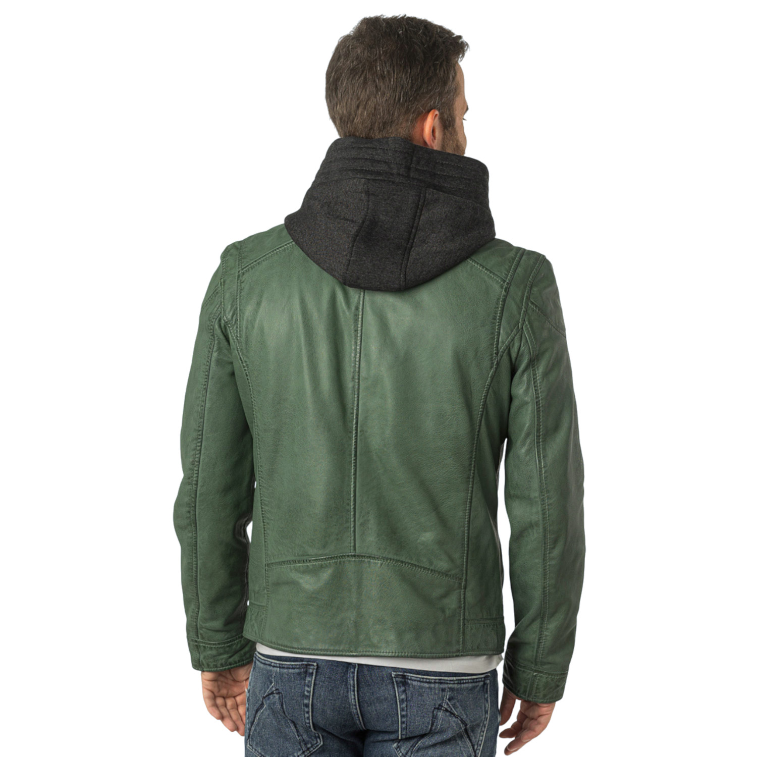 Geaca de Piele Barbati Mauritius Verde Inchis MMKarlos – Geci de Piele