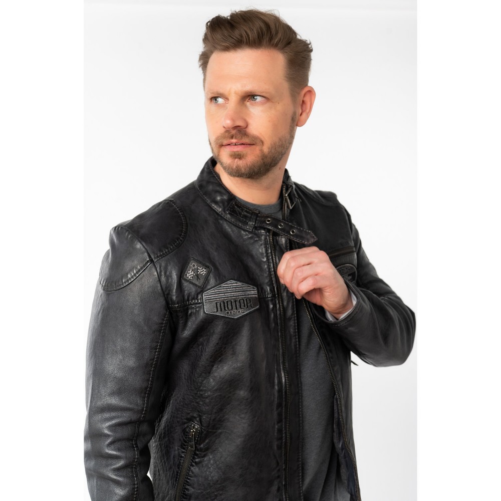 Geaca de Piele Barbati Mauritius Antracit Inchis MMKendrik - readytowear