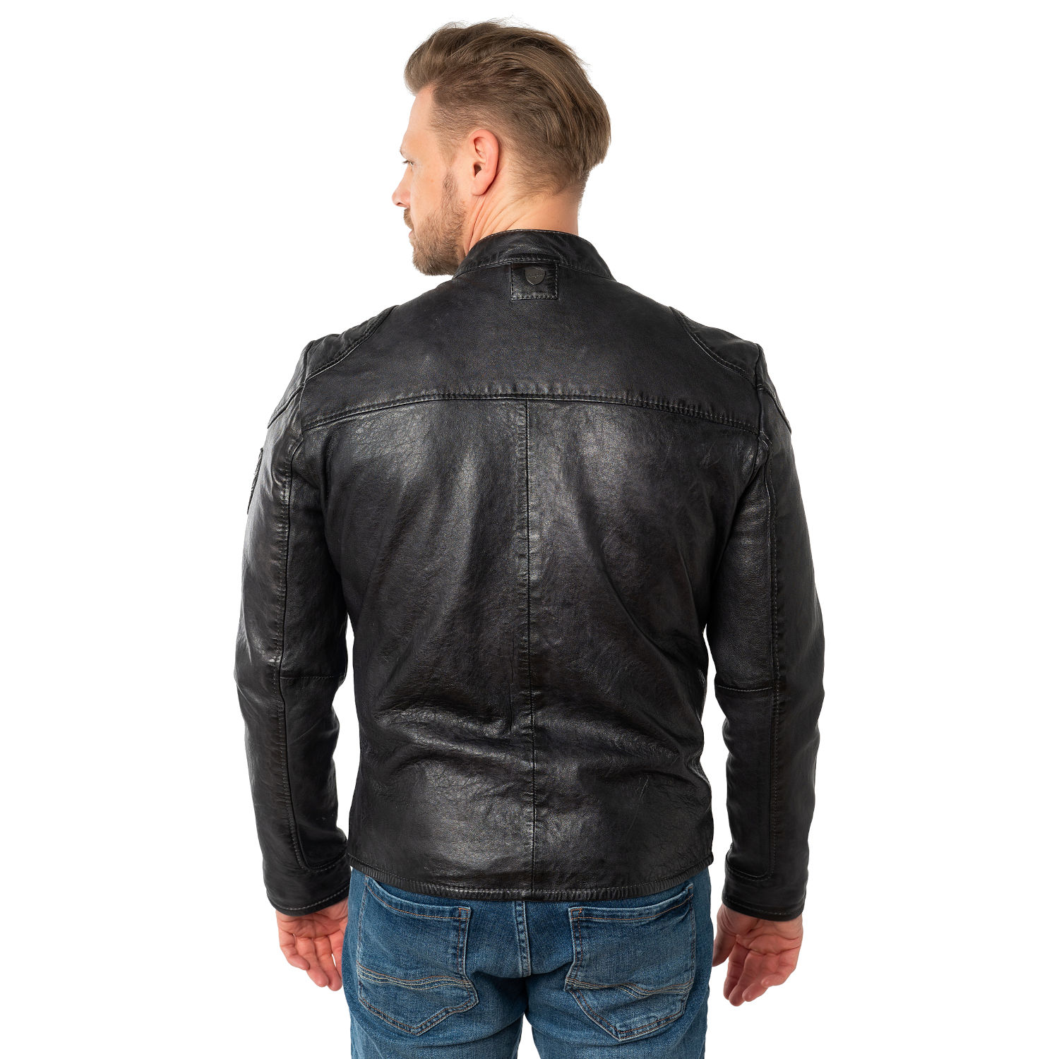 Geaca de Piele Barbati Mauritius Antracit Inchis MMKendrik – Geci de Piele