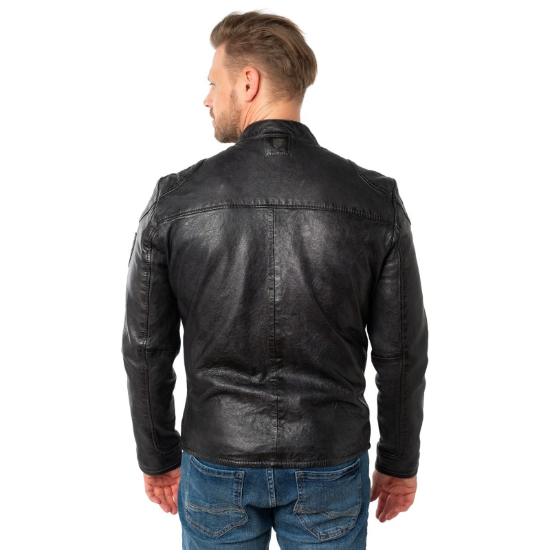 Geaca de Piele Barbati Mauritius Antracit Inchis MMKendrik – Geci de Piele