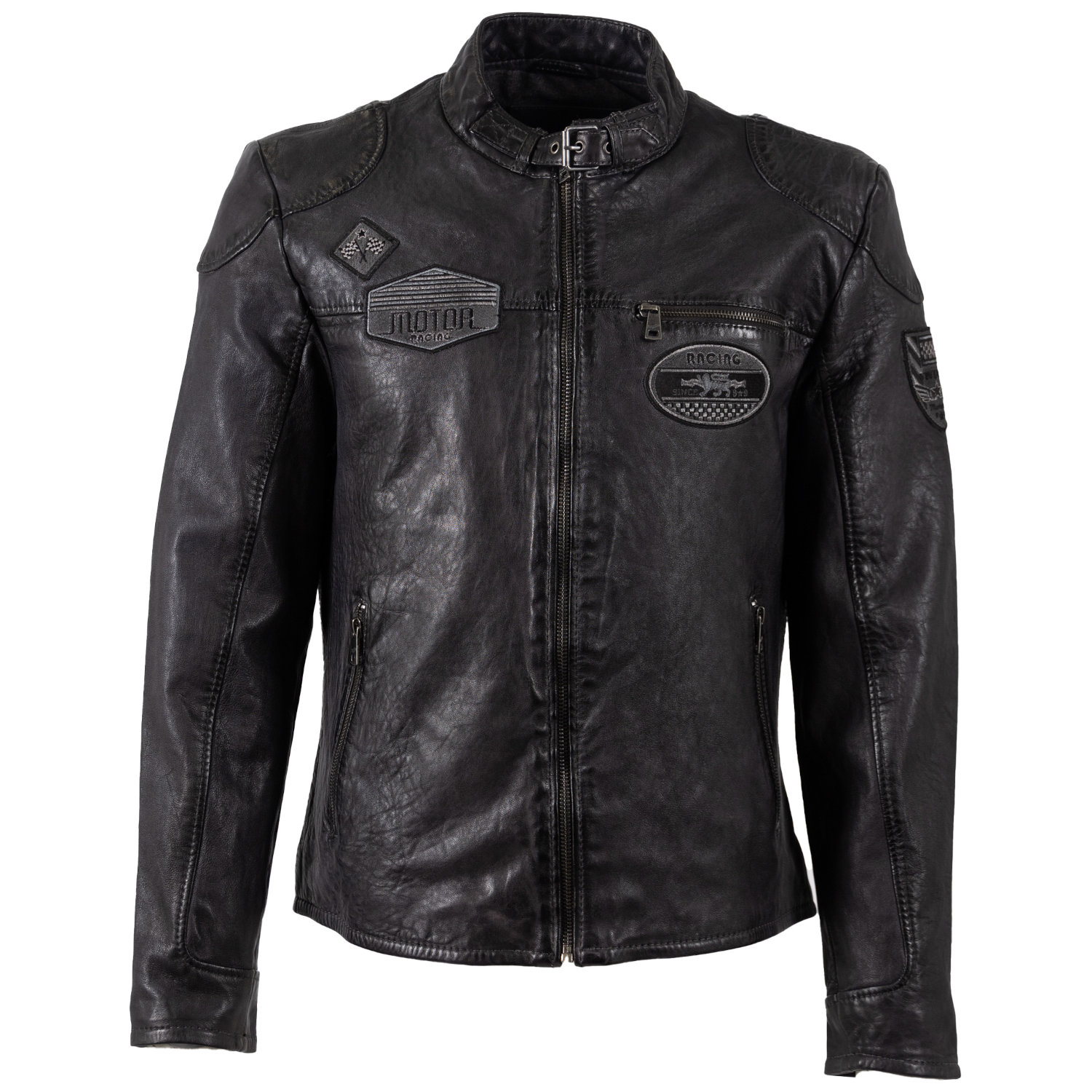 Geaca de Piele Barbati Mauritius Antracit Inchis MMKendrik – Geci de Piele