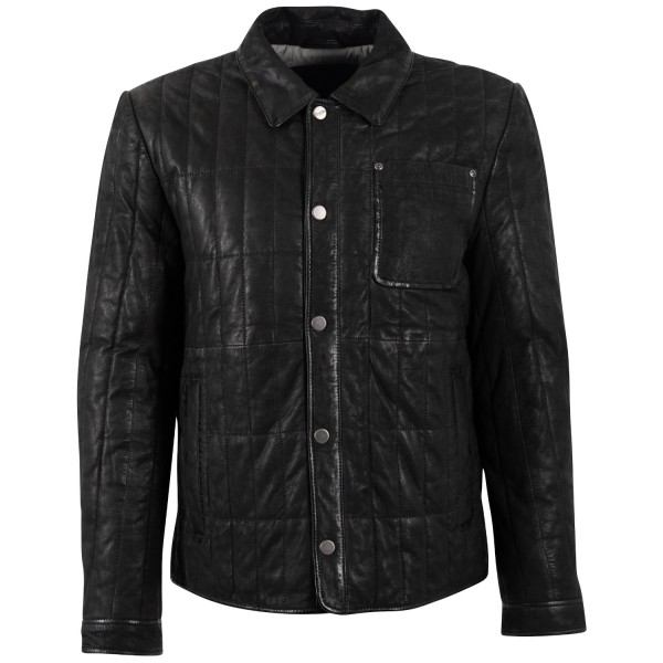 Geaca de Piele Barbati Mauritius Neagra MMKiuby