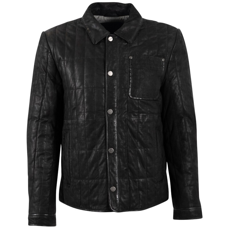 Geaca de Piele Barbati Mauritius Neagra MMKiuby – Black Friday