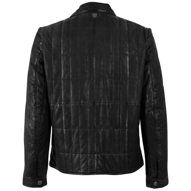 Geaca de Piele Barbati Mauritius Neagra MMKiuby – Black Friday