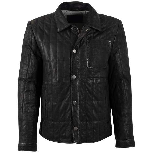 Geaca de Piele Barbati Mauritius Neagra MMKiuby – Black Friday — fotografia 3