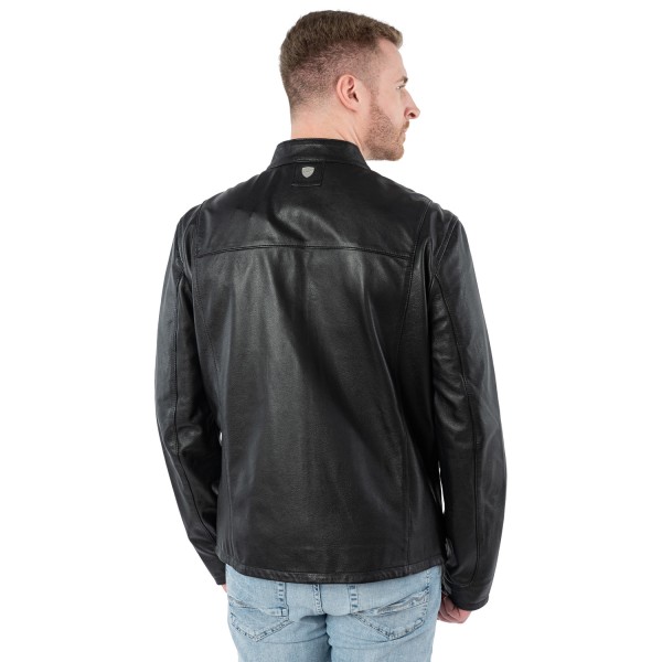 Geaca de Piele Barbati Mauritius Neagra MMKoal