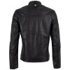 Geacă de piele bărbați Mauritius neagră MMKoal, model biker din piele naturală