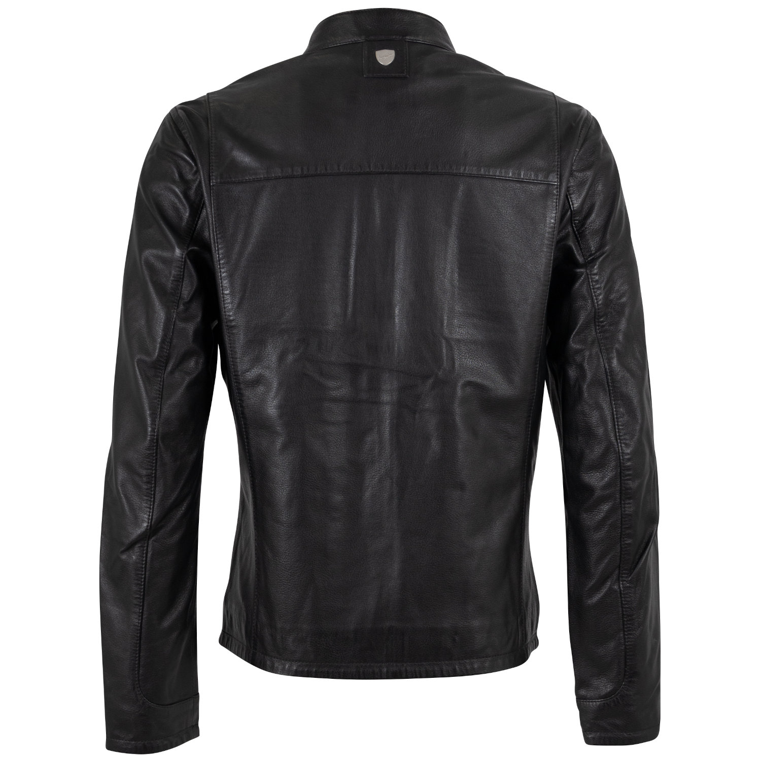 Geacă de piele bărbați Mauritius neagră MMKoal, model biker din piele naturală