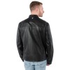 Geacă de piele bărbați Mauritius neagră MMKoal, model biker din piele naturală