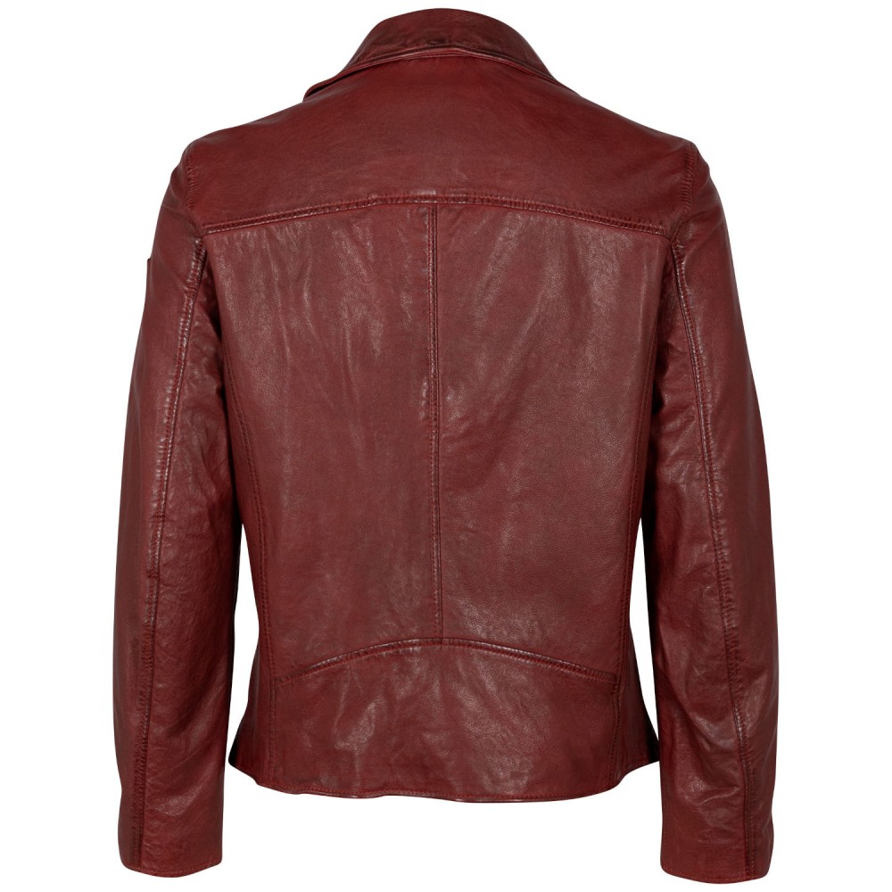 Geaca de Piele Barbati Mauritius Rosu Inchis MMKunro - readytowear