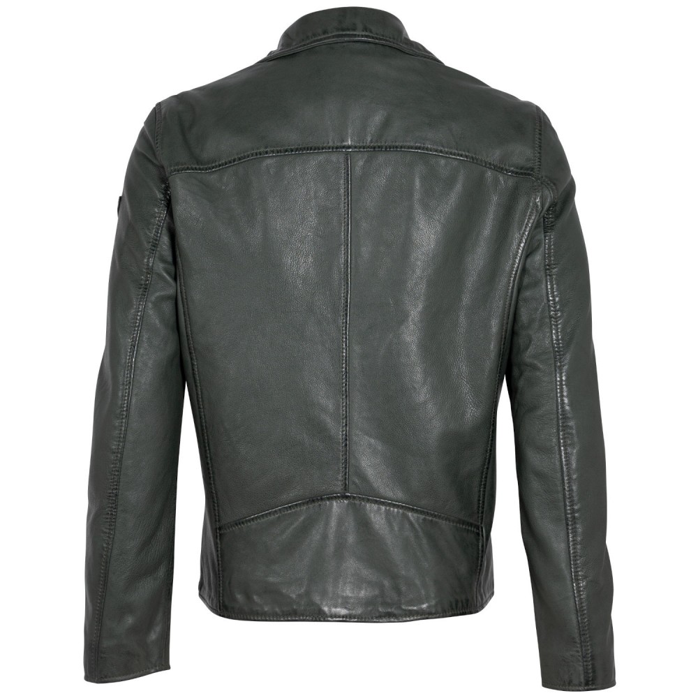 Geaca de Piele Barbati Mauritius Verde Inchis MMKunro - readytowear