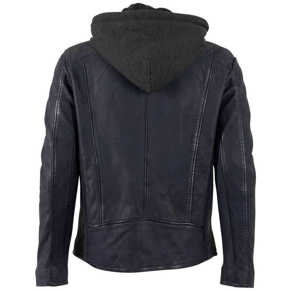 Geaca de Piele Barbati Mauritius Bleumarin Inchis MMKylos