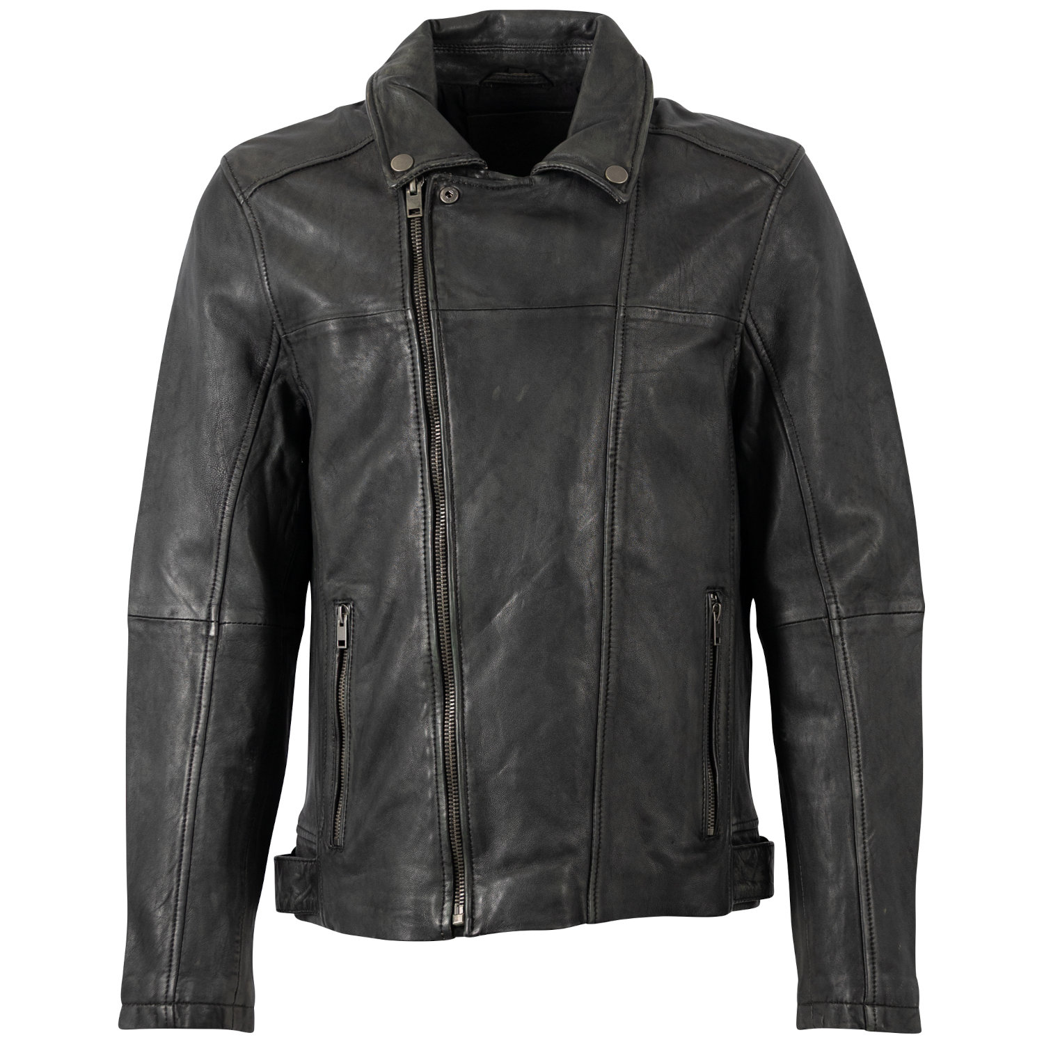 Geaca de Piele Barbati Mauritius Negru Vintage MMLario – Geci de Piele