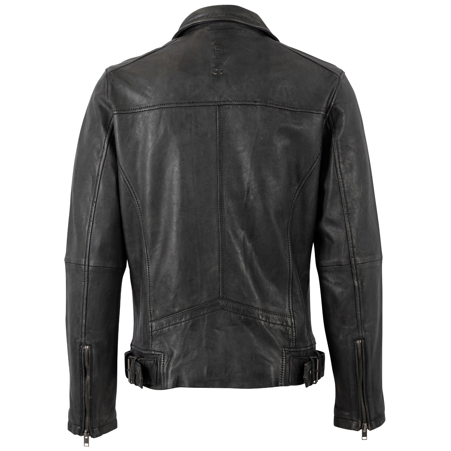 Geaca de Piele Barbati Mauritius Negru Vintage MMLario – Geci de Piele