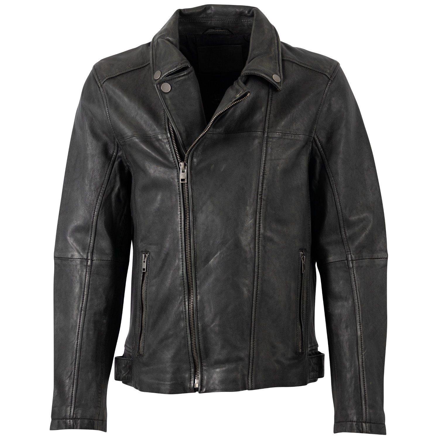 Geaca de Piele Barbati Mauritius Negru Vintage MMLario – Geci de Piele