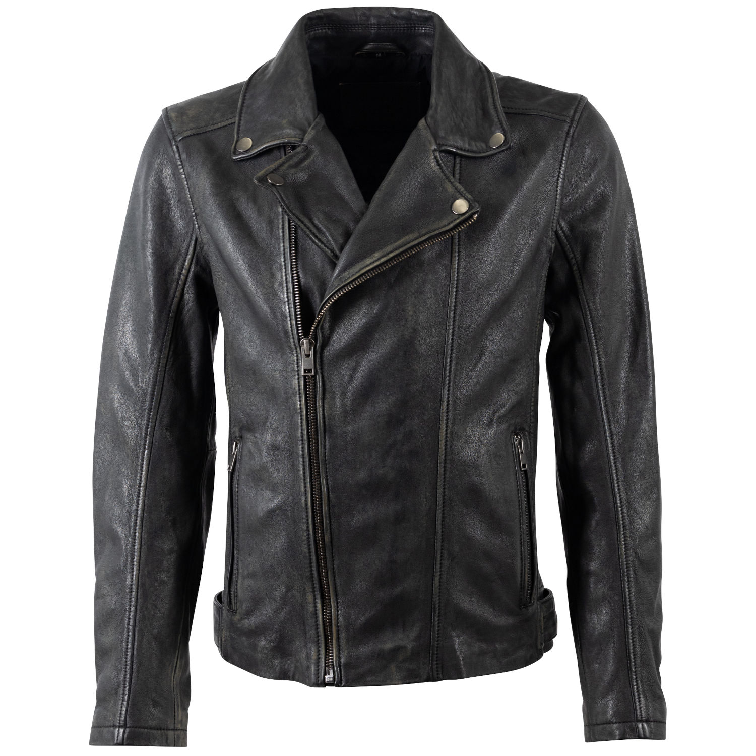 Geaca de Piele Barbati Mauritius Negru Vintage MMLario – Geci de Piele