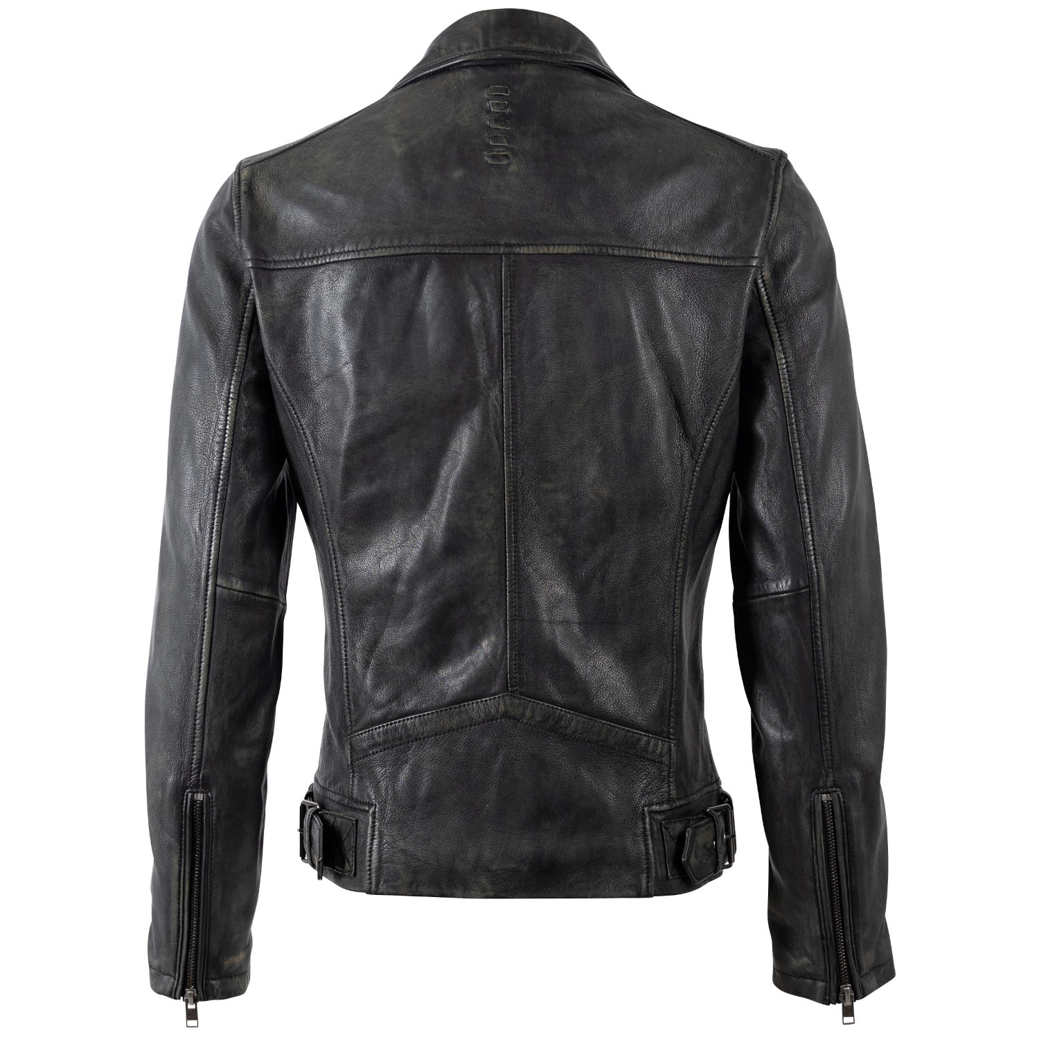 Geaca de Piele Barbati Mauritius Negru Vintage MMLario – Geci de Piele