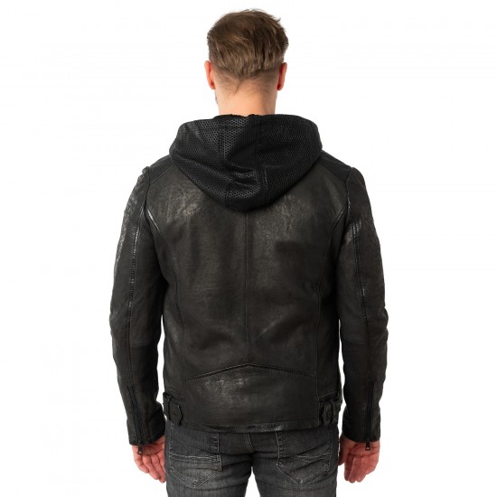 Geaca de Piele Barbati Mauritius Neagra MMLurak