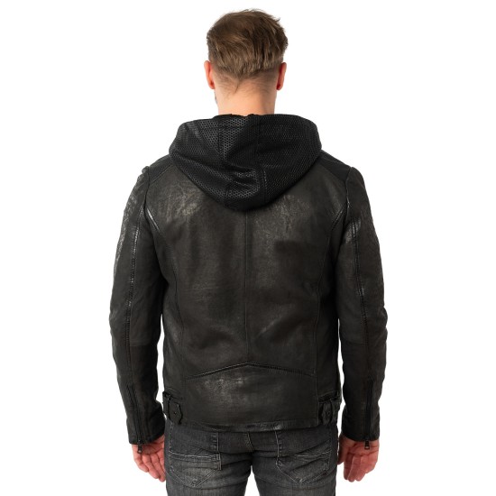 Geaca de Piele Barbati Mauritius Neagra MMLurak