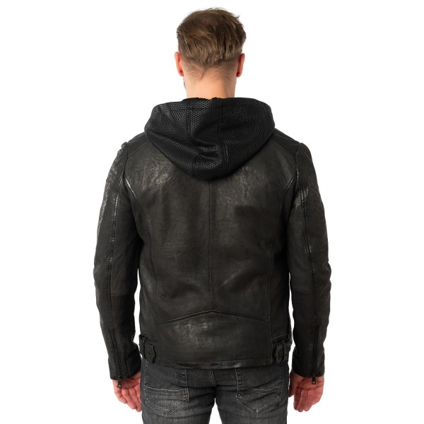 Geaca de Piele Barbati Mauritius Neagra MMLurak