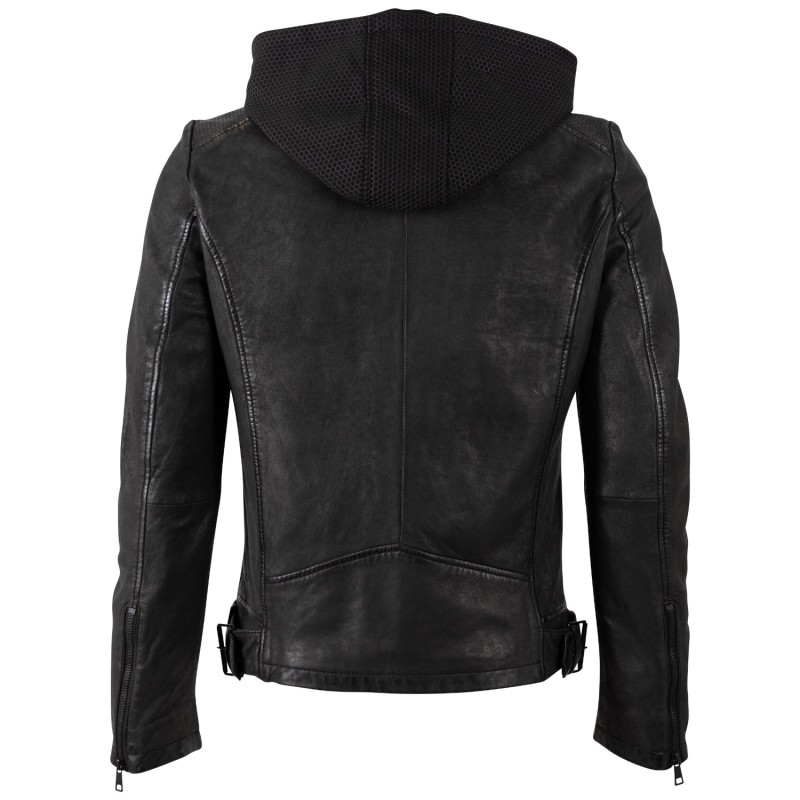 Geaca de Piele Barbati Mauritius Neagra MMLurak – Geci de Piele