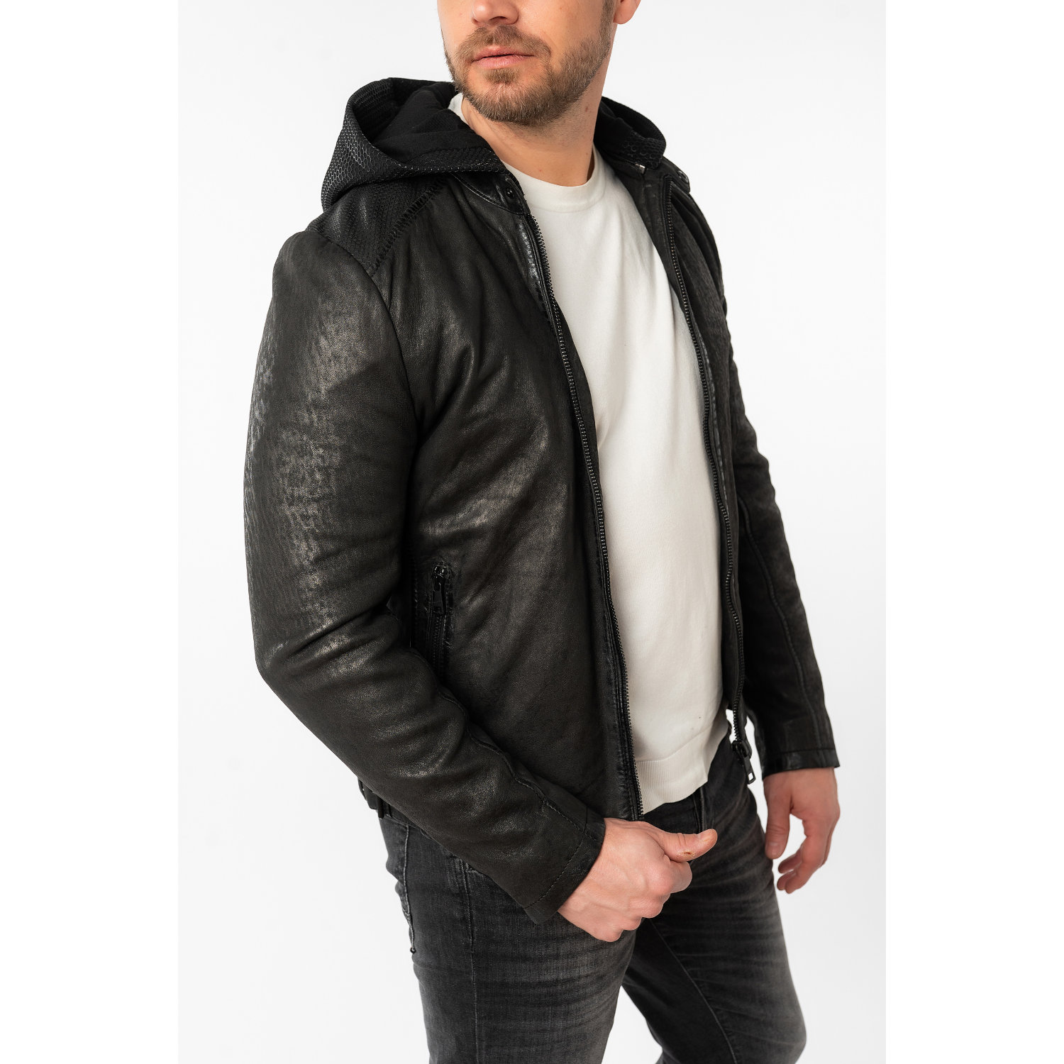 Geaca de Piele Barbati Mauritius Neagra MMLurak – Black Friday Geaca de Piele Barbati Mauritius Neagra MMLurak – Black Friday