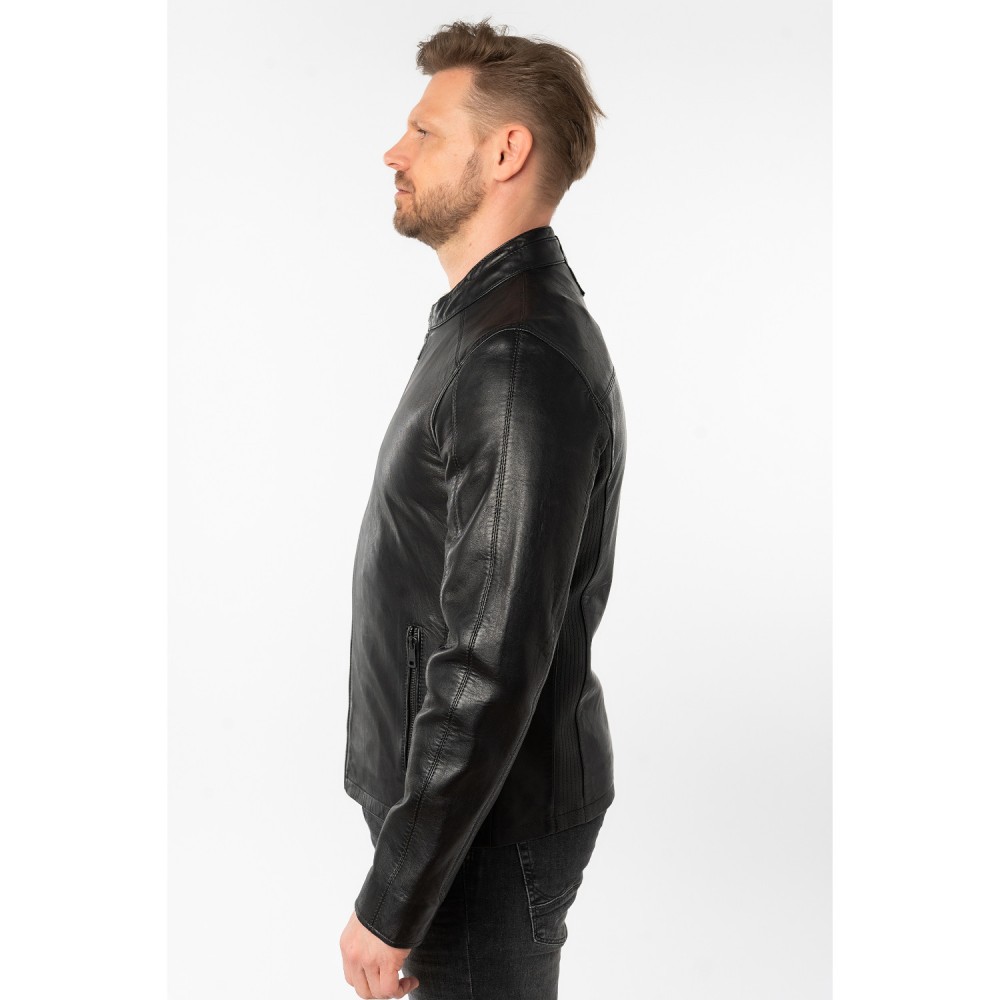 Geaca de Piele Barbati Mauritius Neagra MMMayko - readytowear