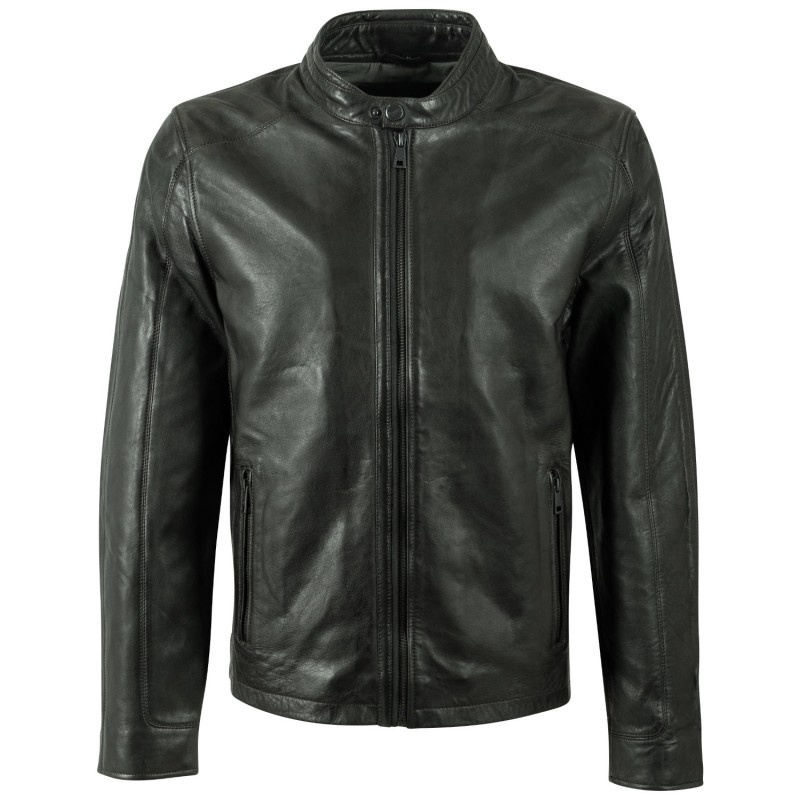 Geaca de Piele Barbati Mauritius Verde Inchis MMMayko – Geci de Piele