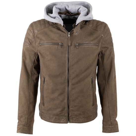 Geaca de Piele Barbati Mauritius Olive Inchis MMMintos