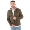 Geacă de piele biker bărbați Mauritius MMMintos olive închis cu glugă detașabilă