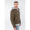 Geacă de piele biker bărbați Mauritius MMMintos olive închis cu glugă detașabilă