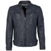 Geaca de Piele Barbati Mauritius Albastru Inchis MMMorkin - readytowear.ro