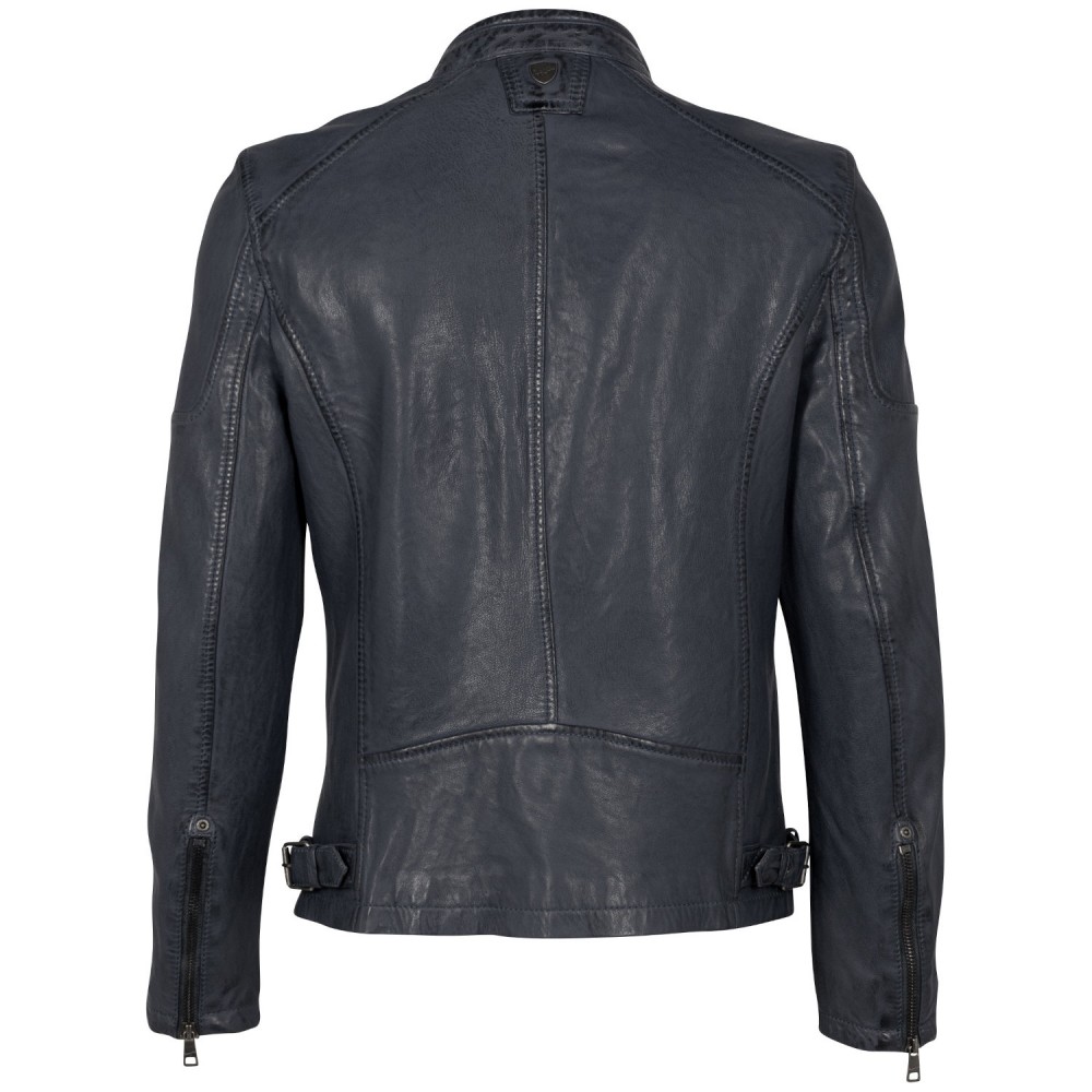 Geaca de Piele Barbati Mauritius Albastru Inchis MMMorkin - readytowear