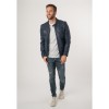 Geaca de Piele Barbati Mauritius Albastru Inchis MMMorkin - readytowear.ro