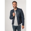 Geaca de Piele Barbati Mauritius Albastru Inchis MMMorkin - readytowear.ro