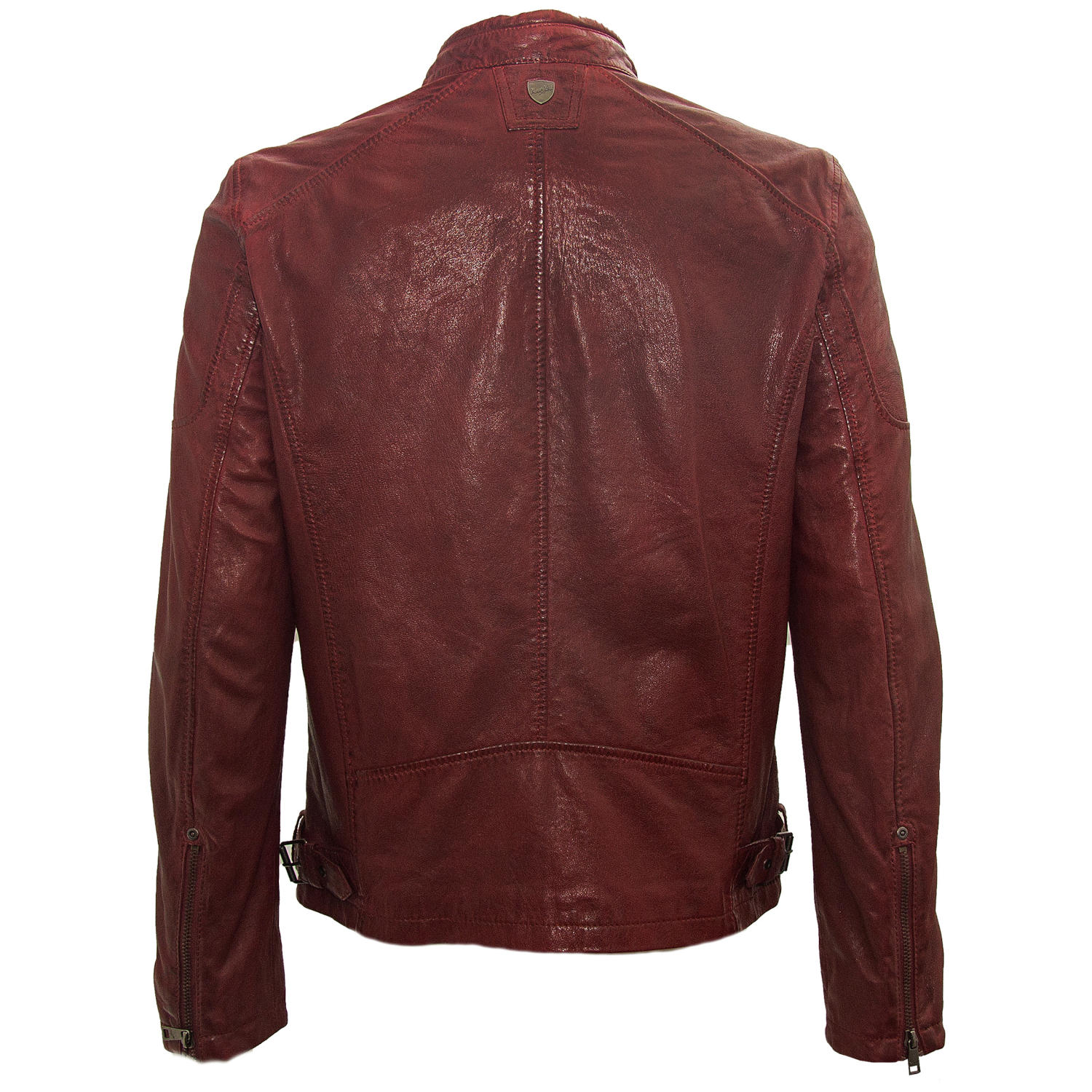 Geaca de Piele Barbati Mauritius Rosu Inchis MMMorkin – Geci de Piele