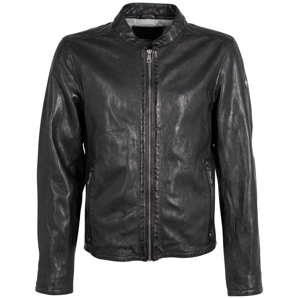 Geaca de Piele Barbati Mauritius Neagra MMNelsan - readytowear