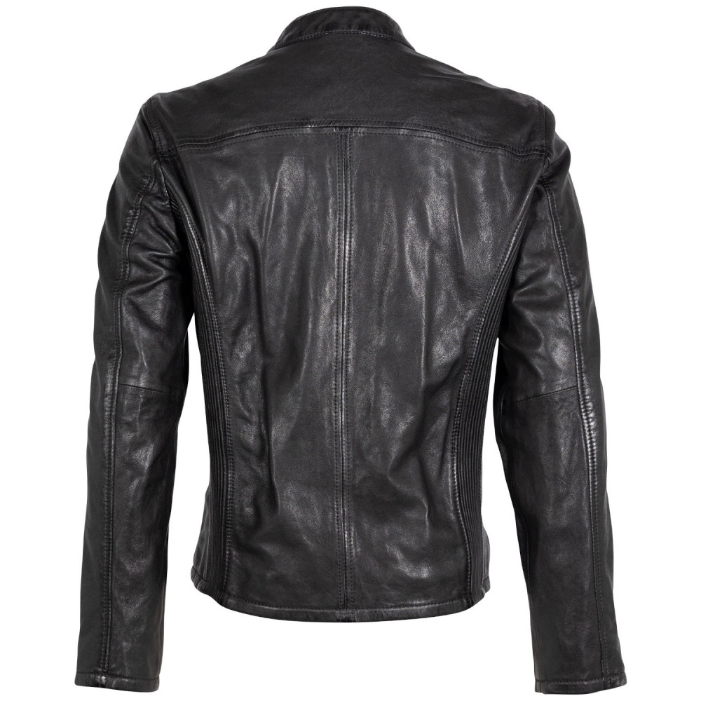 Geaca de Piele Barbati Mauritius Neagra MMNelsan - readytowear