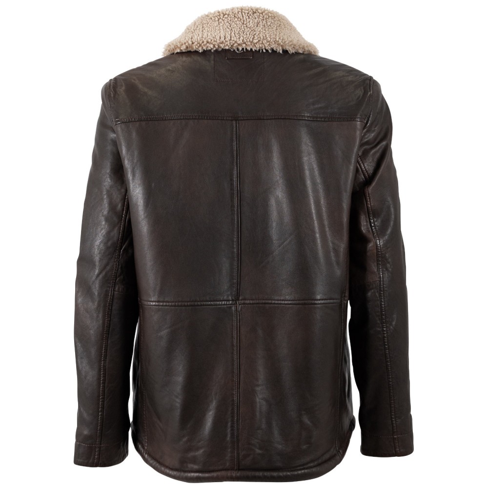 Geaca de Iarna din Piele Barbati Mauritius Maro Antic MMNuuko - readytowear