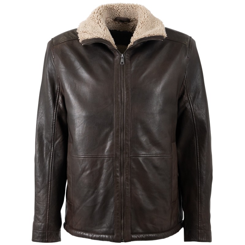 Geaca de Iarna Imblanita din Piele Barbati Mauritius Maro Antic MMNuuko – STOC