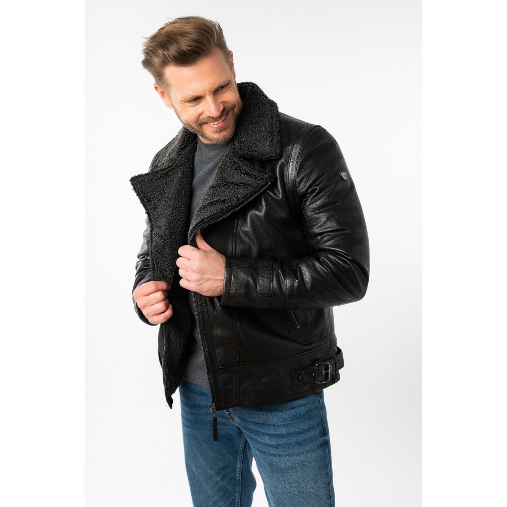 Cojoc de Piele Barbati Mauritius Negru MMOrctis - readytowear