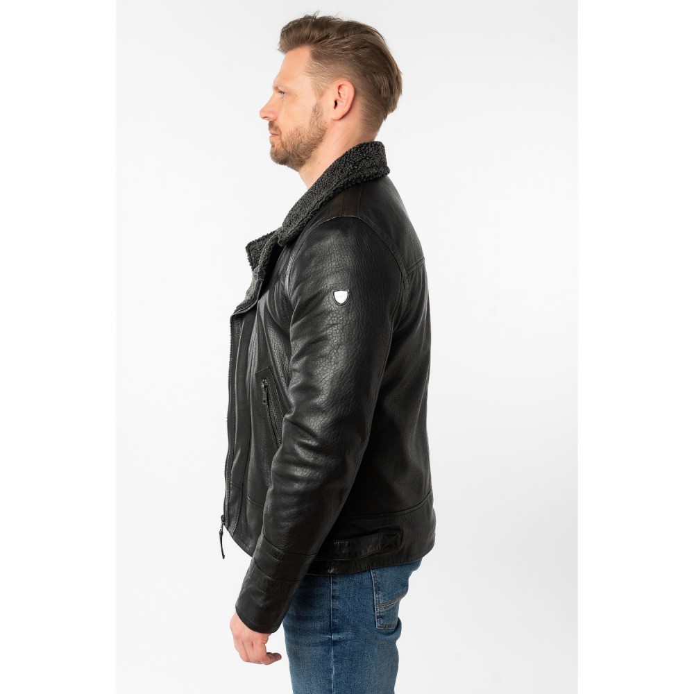 Cojoc de Piele Barbati Mauritius Negru MMOrctis - readytowear