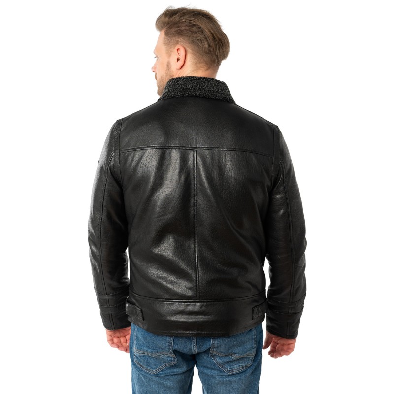 Cojoc de Piele Barbati Mauritius Negru MMOrctis – Geci de Piele