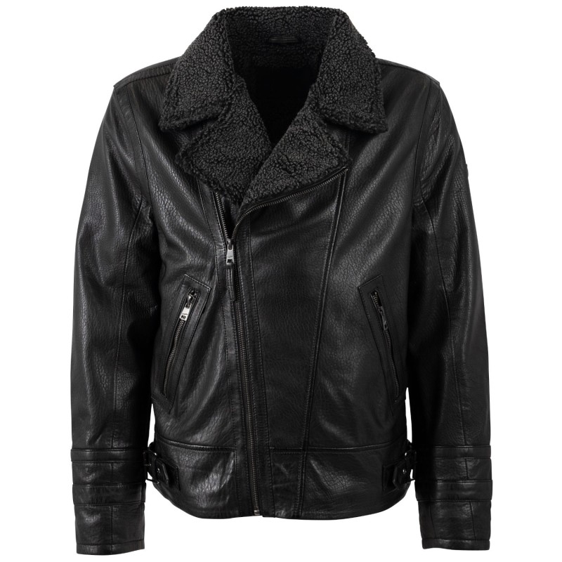 Cojoc de Piele Barbati Mauritius Negru MMOrctis – Geci de Piele