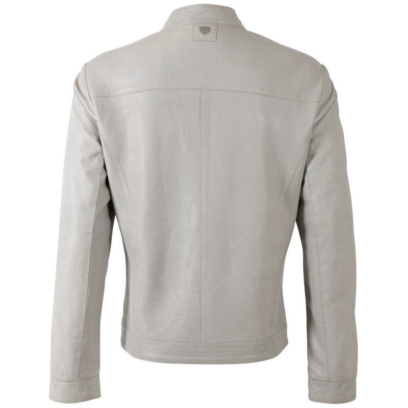 Geaca de Piele Barbati Mauritius Gri Argintiu MMOrlando – Geci de Piele