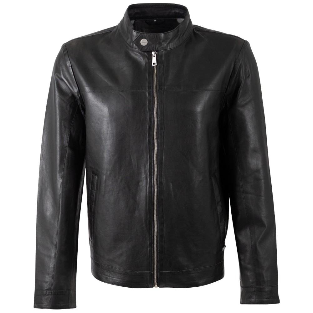 Geaca de Piele Barbati Mauritius Neagra MMOrlando