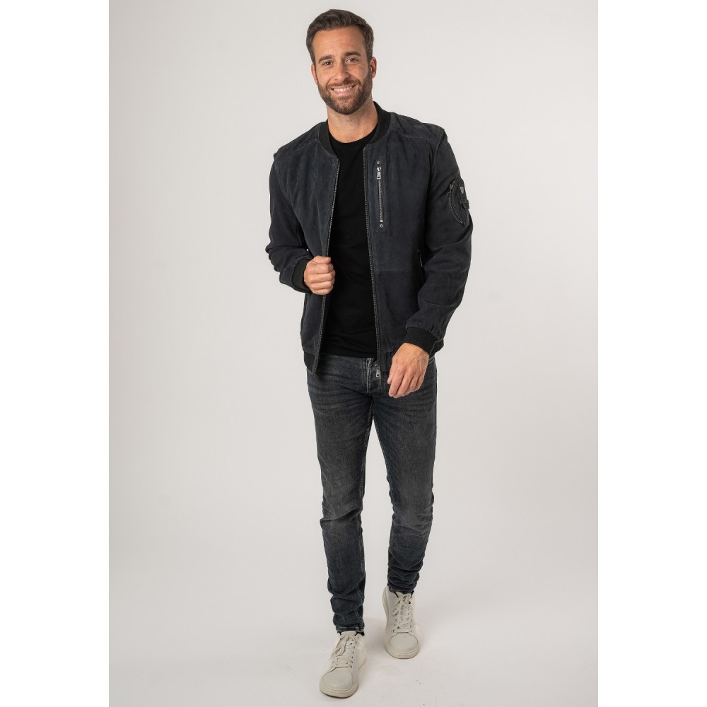 Geaca de Piele Barbati Mauritius Bleumarin MMPalermo - readytowear