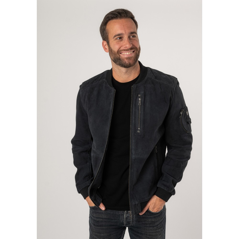 Geaca de Piele Barbati Mauritius Bleumarin MMPalermo - readytowear