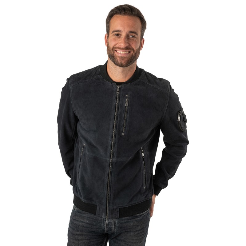 Geaca de Piele Barbati Mauritius Bleumarin MMPalermo – Geci de Piele