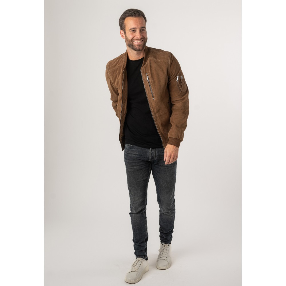 Geaca de Piele Barbati Mauritius Coniac Deschis MMPalermo - readytowear